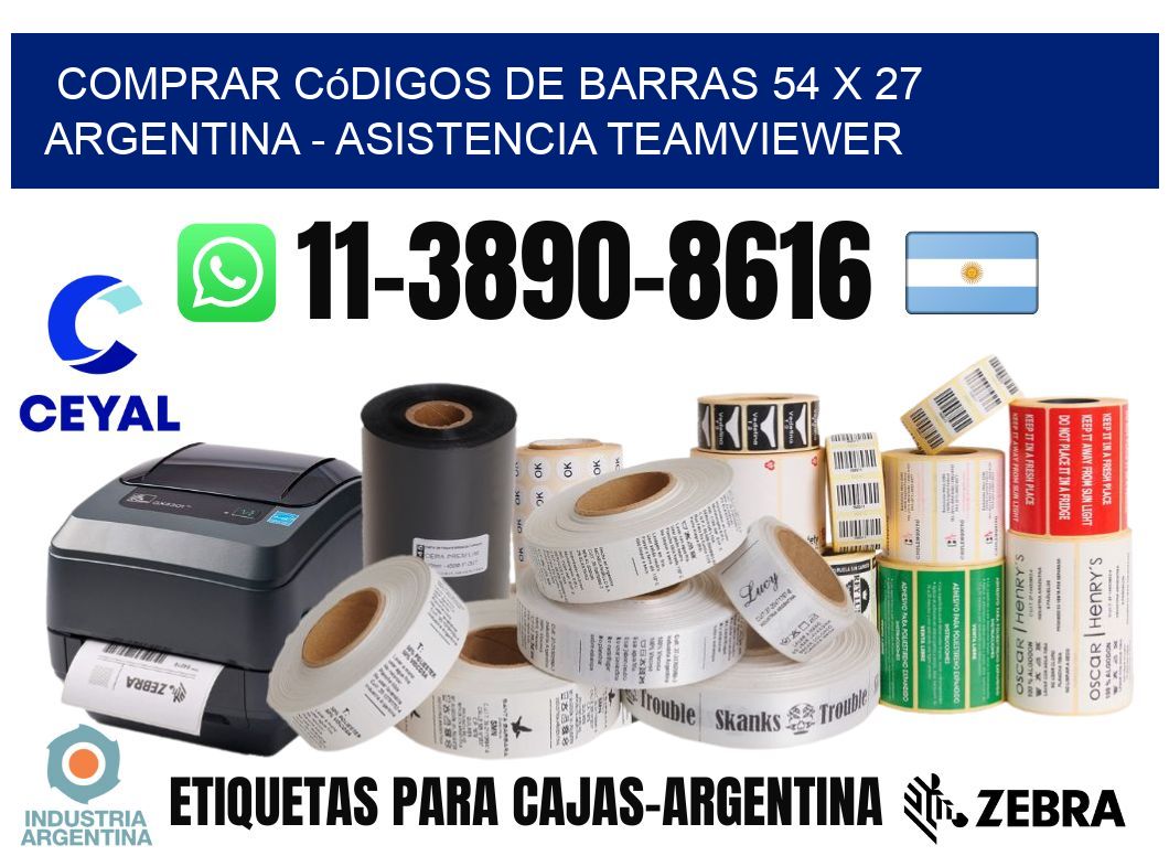 Comprar códigos de barras 54 x 27 argentina - asistencia teamviewer