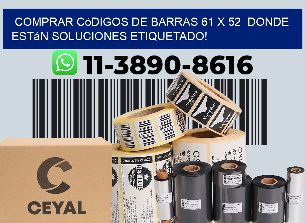 Comprar códigos de barras 61 x 52  donde están soluciones etiquetado!