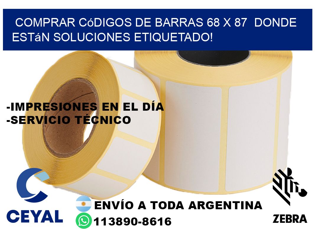 Comprar códigos de barras 68 x 87  donde están soluciones etiquetado!