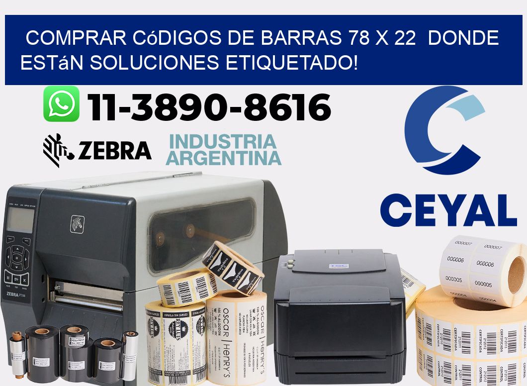 Comprar códigos de barras 78 x 22  donde están soluciones etiquetado!