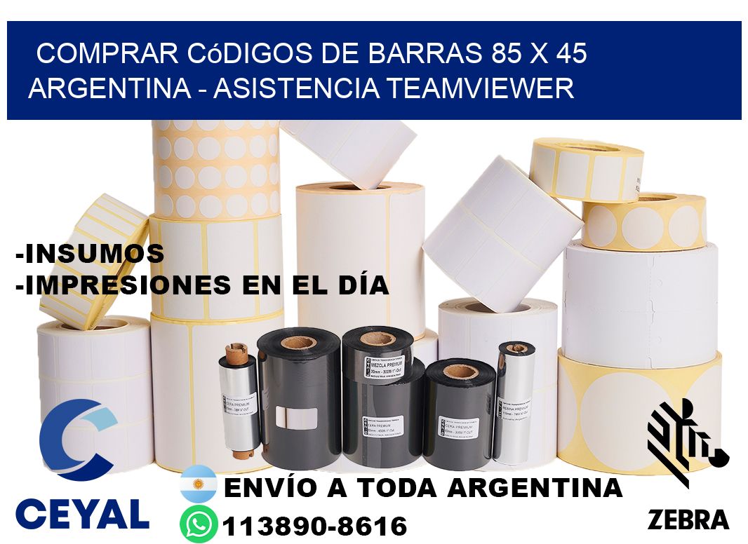 Comprar códigos de barras 85 x 45 argentina - asistencia teamviewer