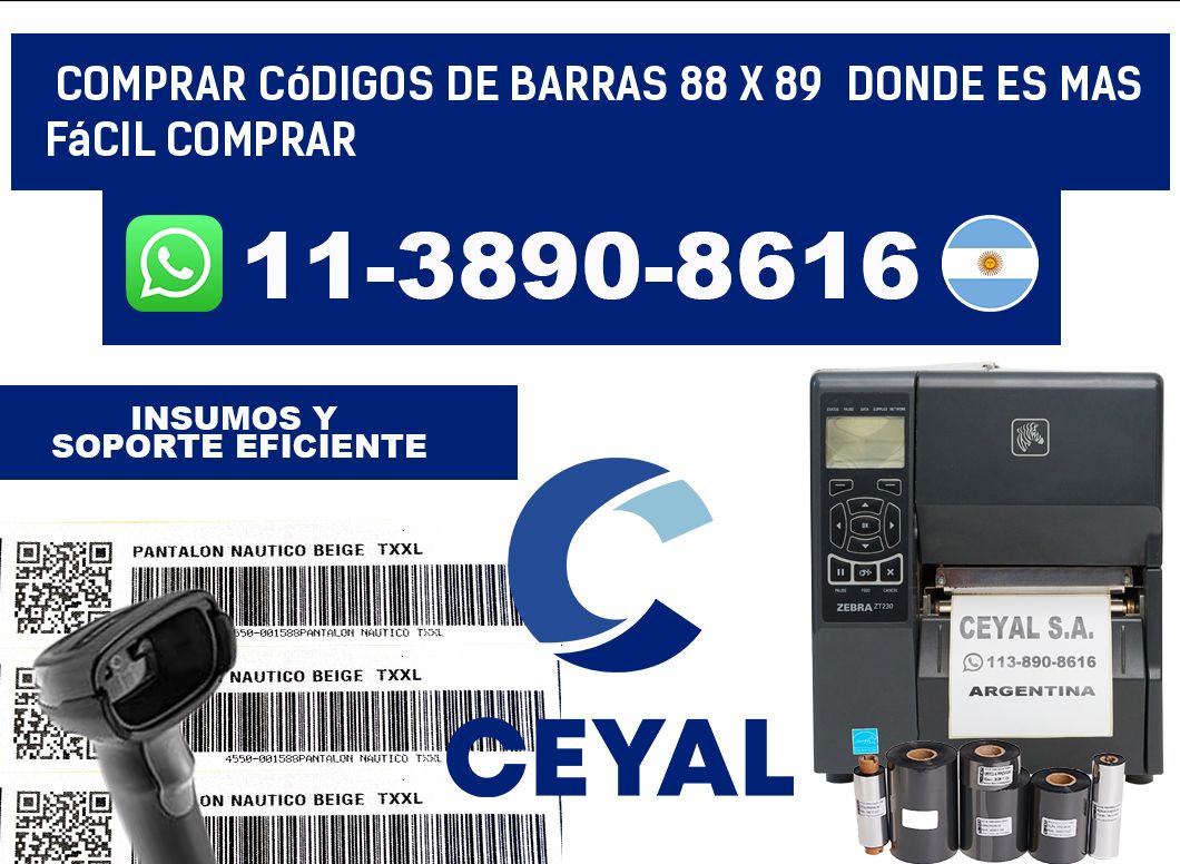 Comprar códigos de barras 88 x 89  Donde es mas fácil comprar