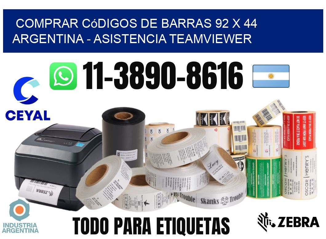 Comprar códigos de barras 92 x 44 argentina - asistencia teamviewer