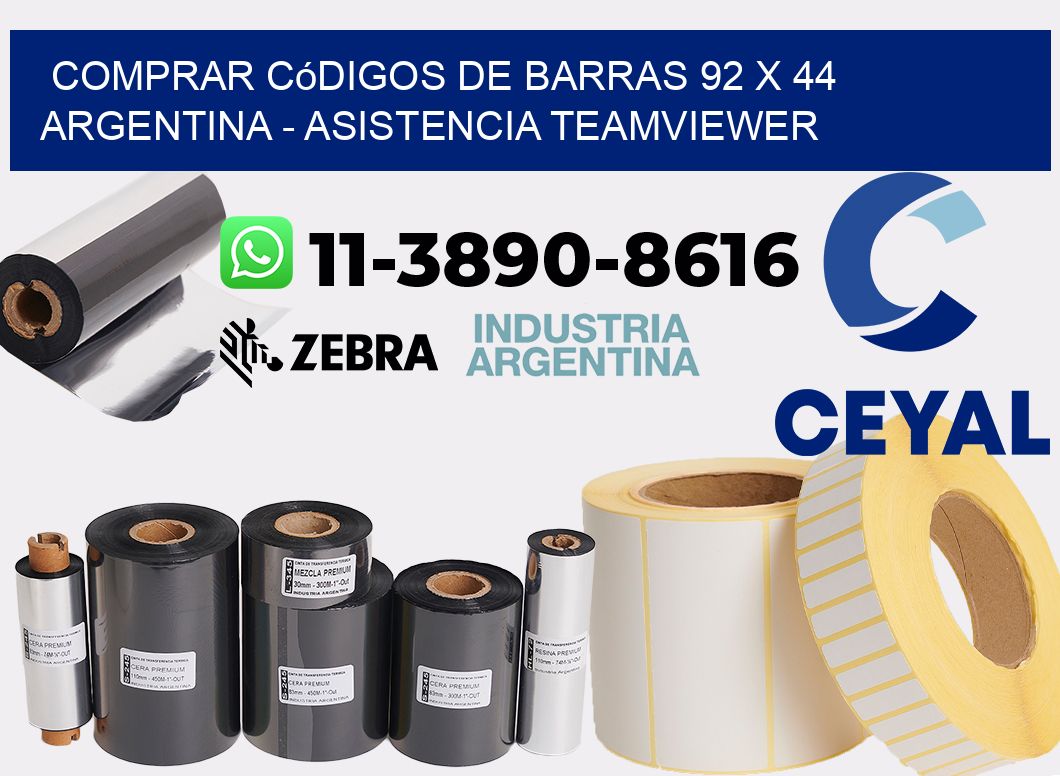 Comprar códigos de barras 92 x 44 argentina - asistencia teamviewer