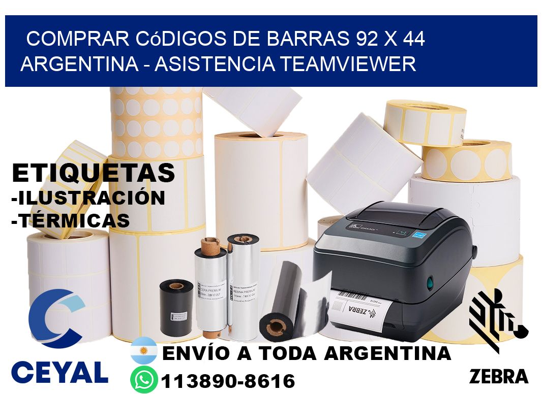 Comprar códigos de barras 92 x 44 argentina - asistencia teamviewer
