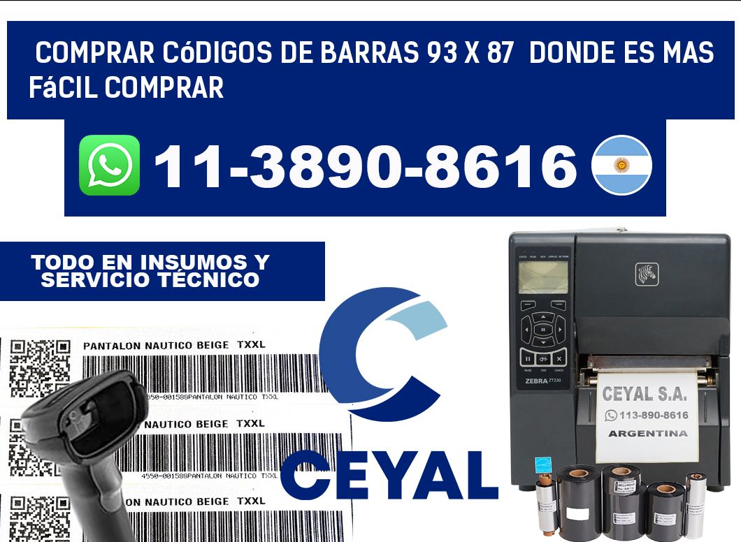 Comprar códigos de barras 93 x 87 Donde es mas fácil comprar