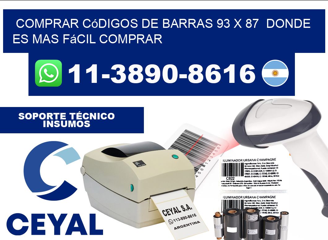 Comprar códigos de barras 93 x 87 Donde es mas fácil comprar