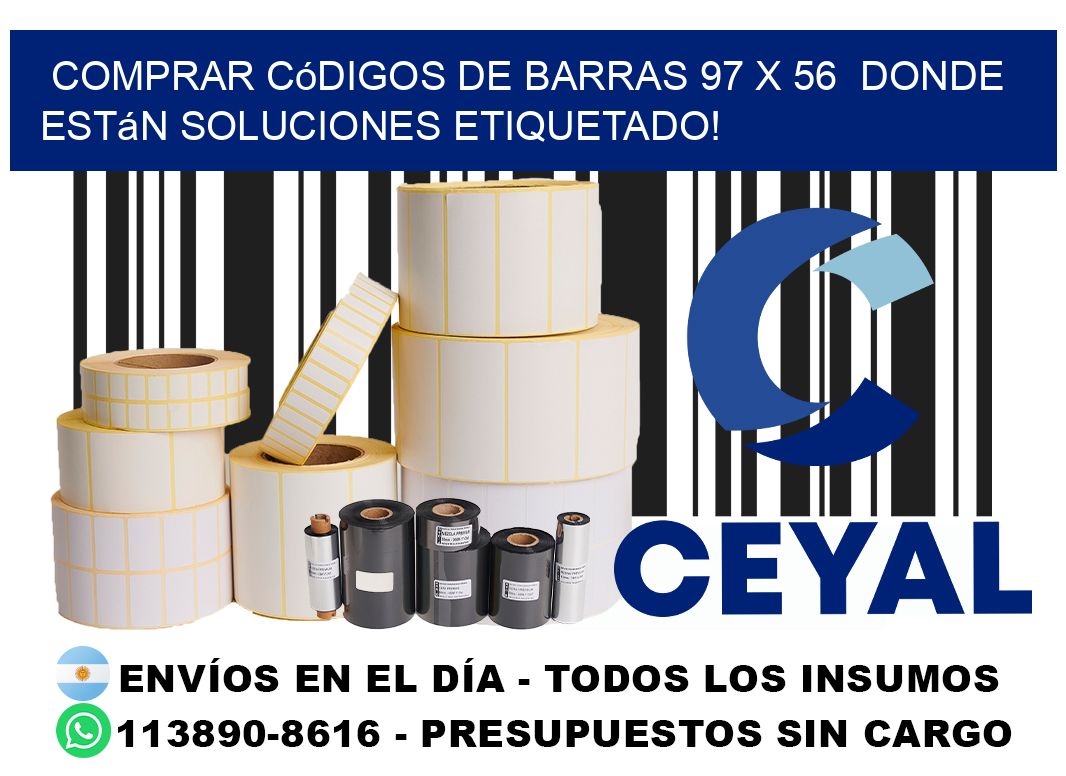Comprar códigos de barras 97 x 56  donde están soluciones etiquetado!