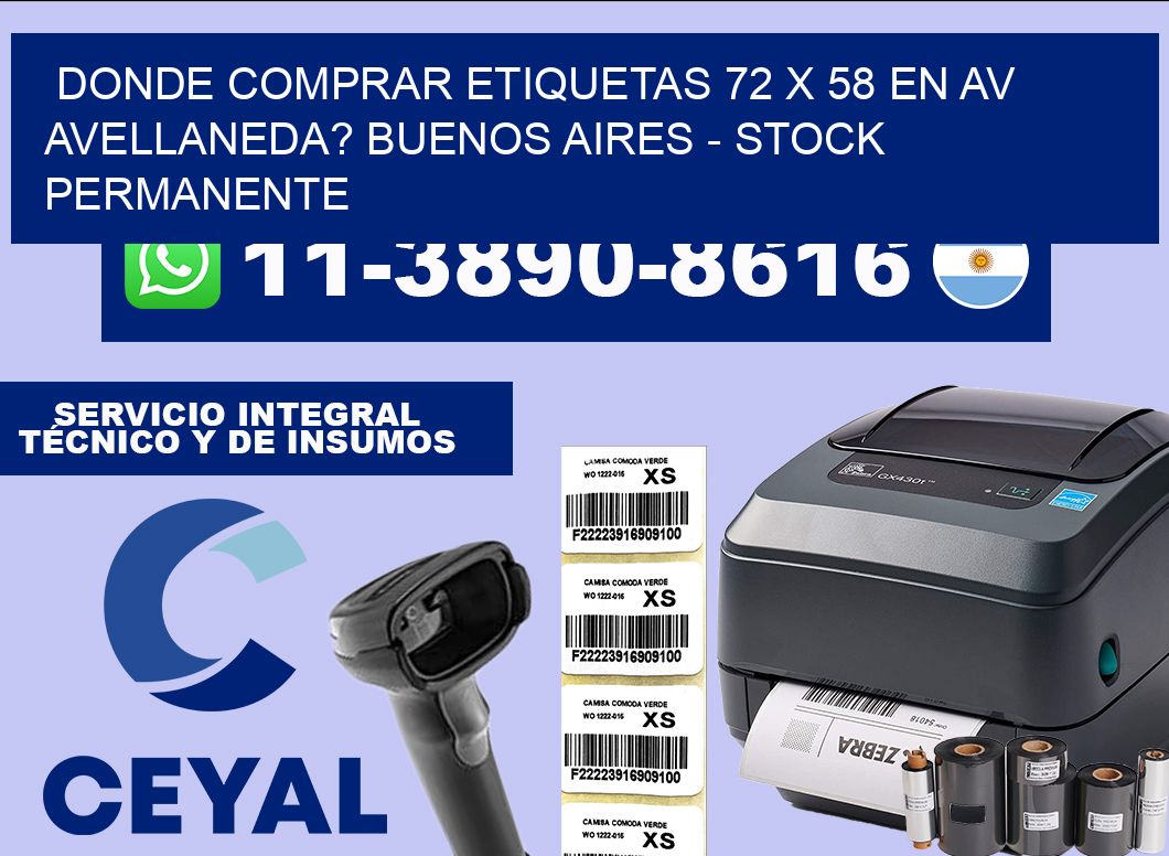 Donde Comprar etiquetas 72 x 58 en AV AVELLANEDA? Buenos Aires – Stock permanente