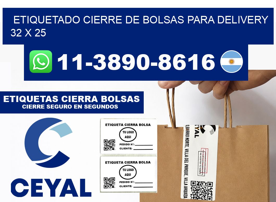 ETIQUETADO CIERRE DE BOLSAS PARA DELIVERY 32 x 25