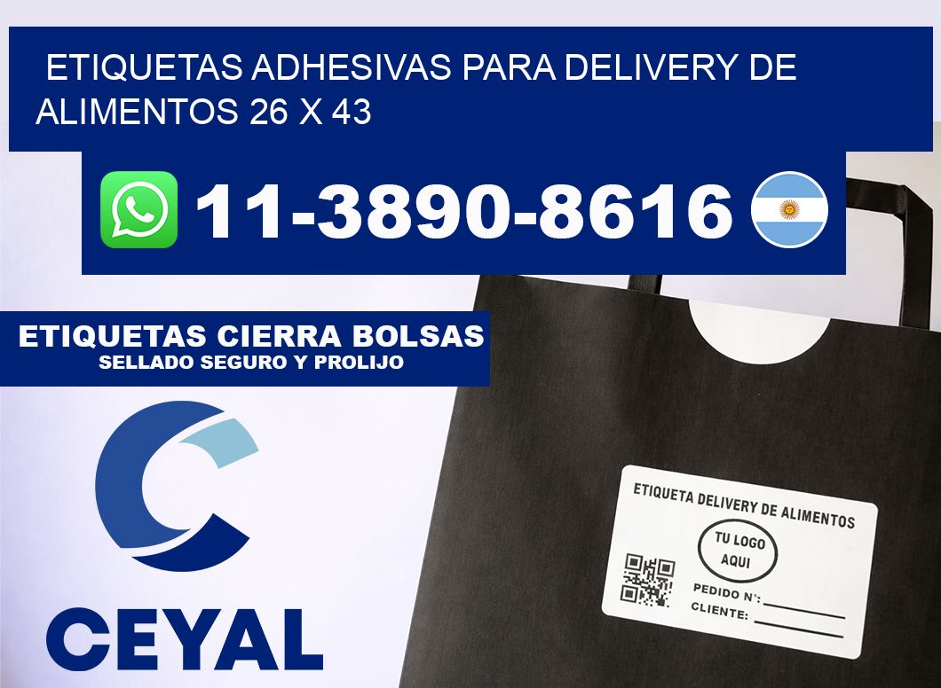 ETIQUETAS ADHESIVAS PARA DELIVERY DE ALIMENTOS 26 x 43