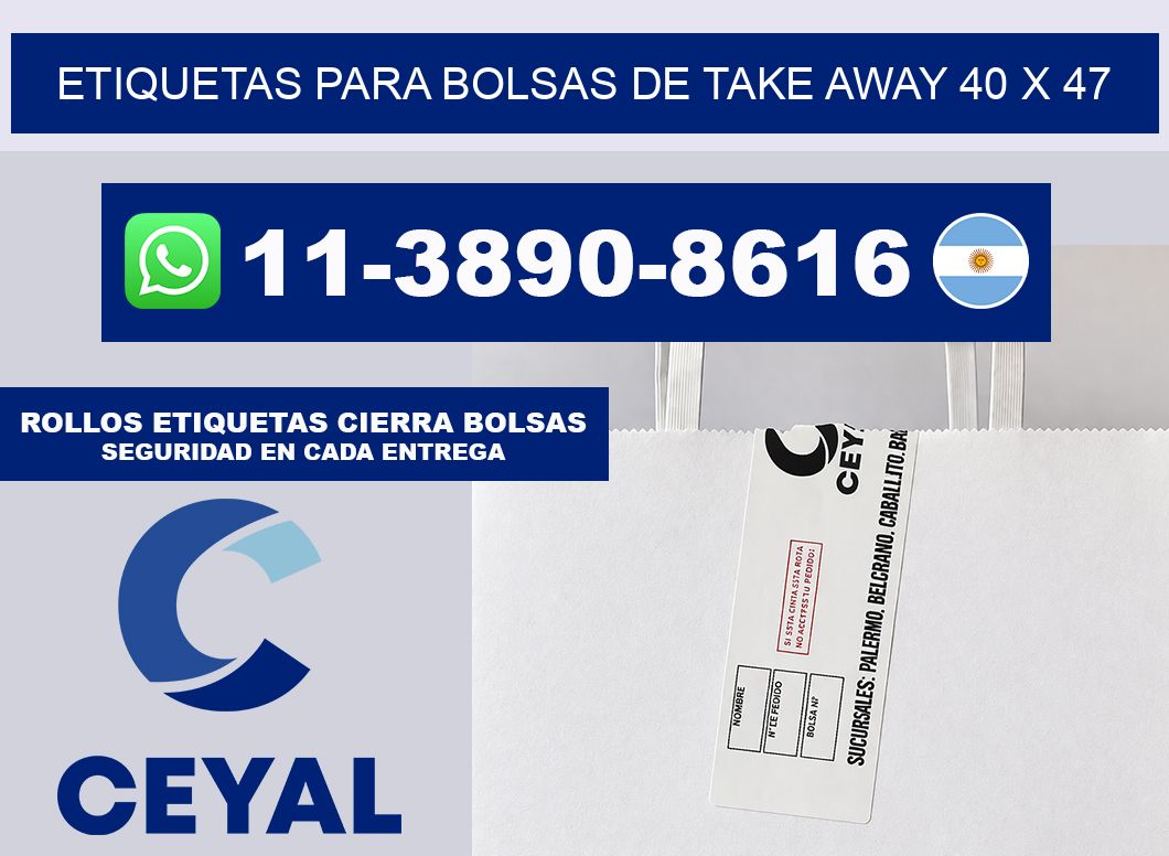 ETIQUETAS PARA BOLSAS DE TAKE AWAY 40 x 47
