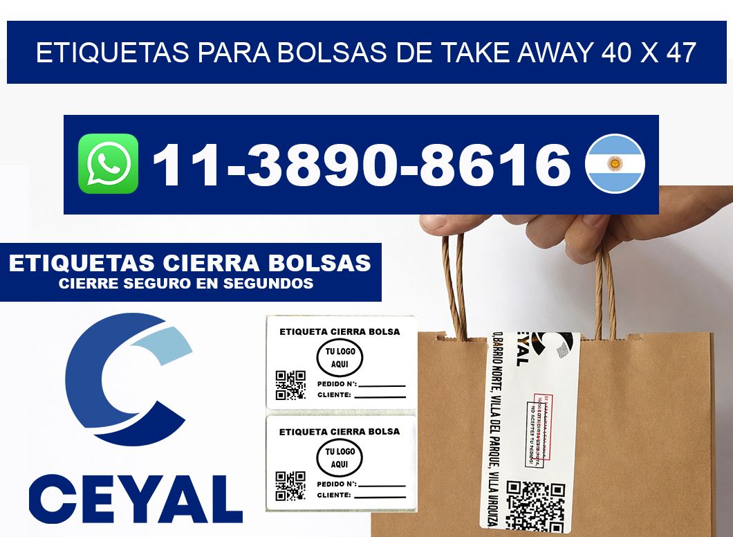 ETIQUETAS PARA BOLSAS DE TAKE AWAY 40 x 47