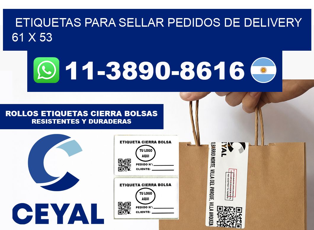 ETIQUETAS PARA SELLAR PEDIDOS DE DELIVERY 61 x 53
