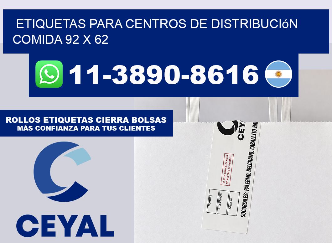 Etiquetas para centros de distribución comida 92 x 62