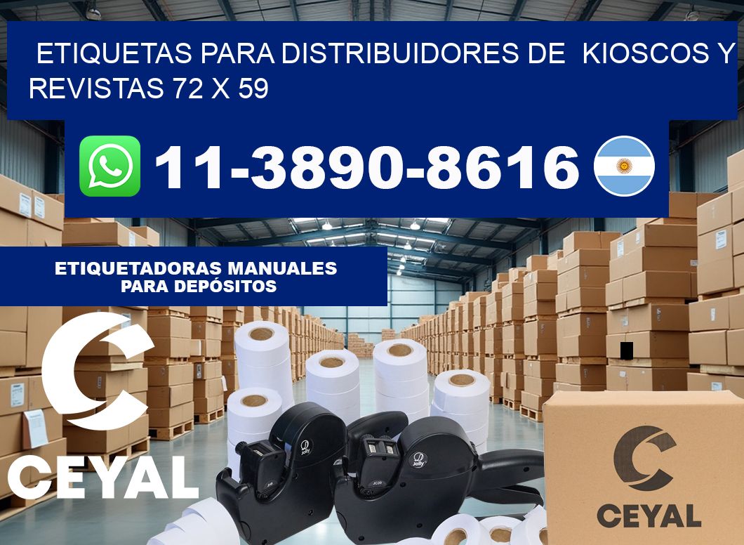 Etiquetas para distribuidores de  kioscos y revistas 72 x 59