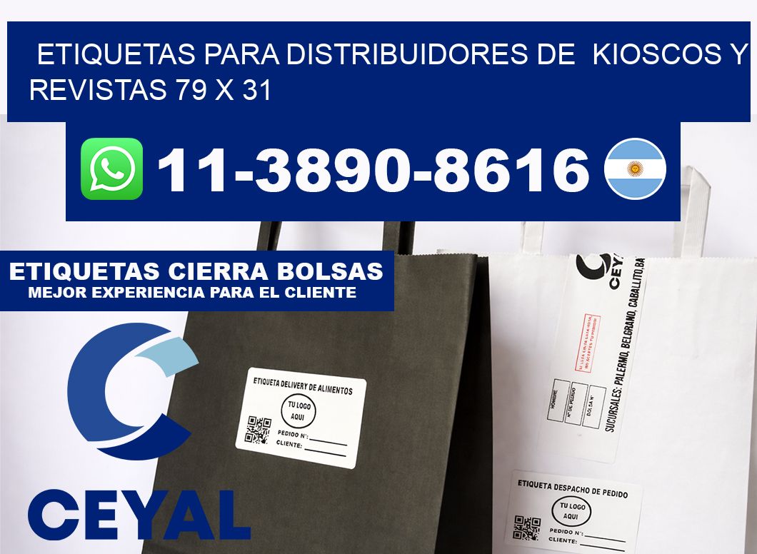 Etiquetas para distribuidores de  kioscos y revistas 79 x 31