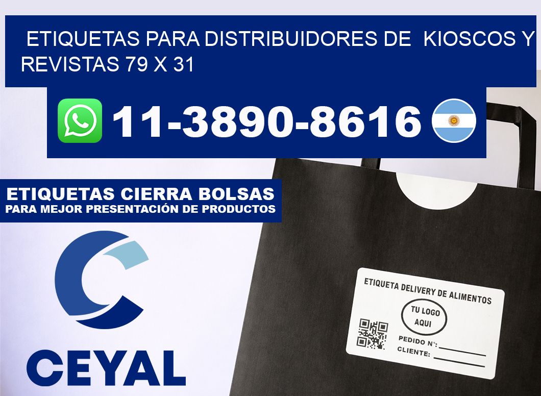 Etiquetas para distribuidores de  kioscos y revistas 79 x 31