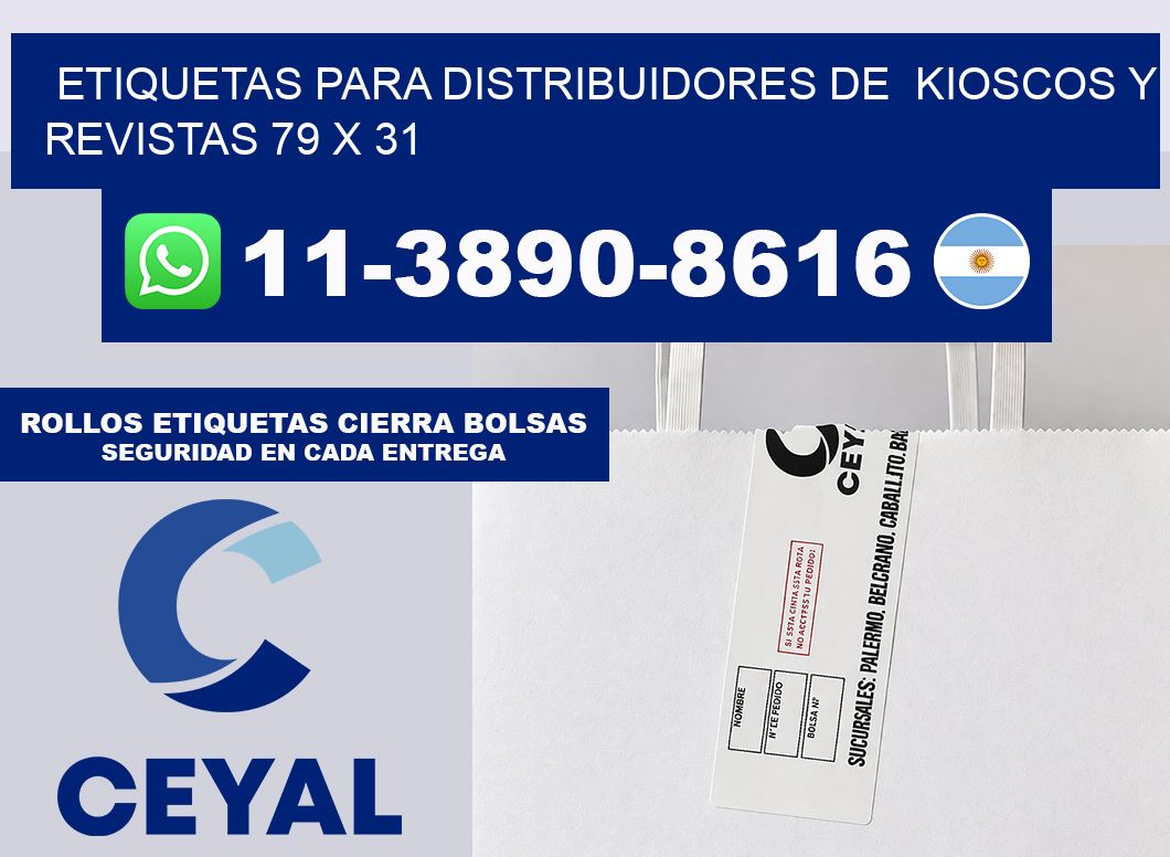 Etiquetas para distribuidores de  kioscos y revistas 79 x 31