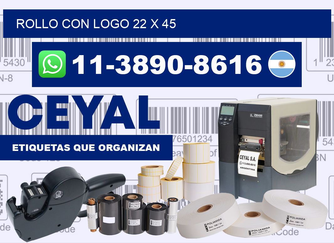 Rollo con logo 22 x 45