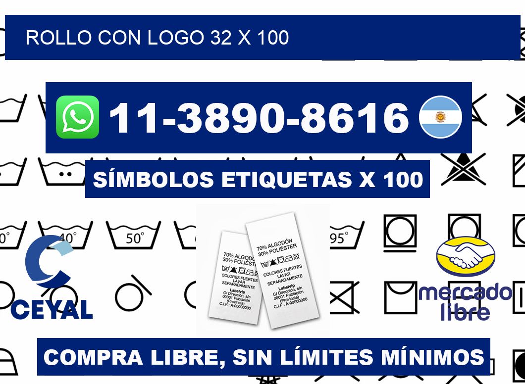 Rollo con logo 32 x 100
