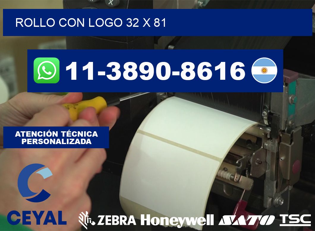 Rollo con logo 32 x 81