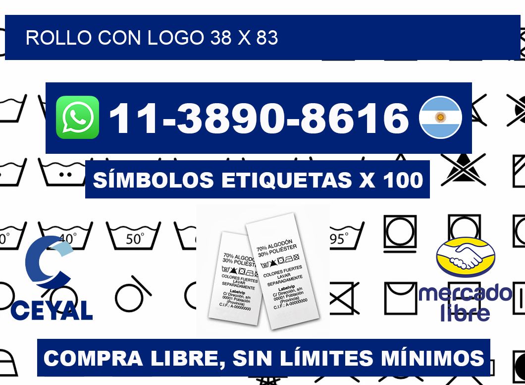 Rollo con logo 38 x 83