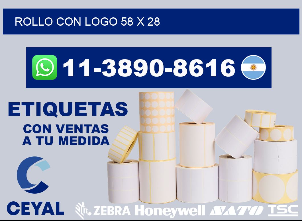Rollo con logo 58 x 28