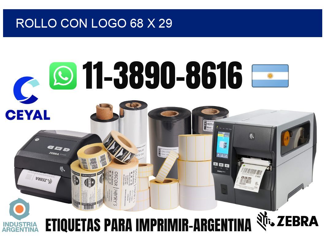 Rollo con logo 68 x 29