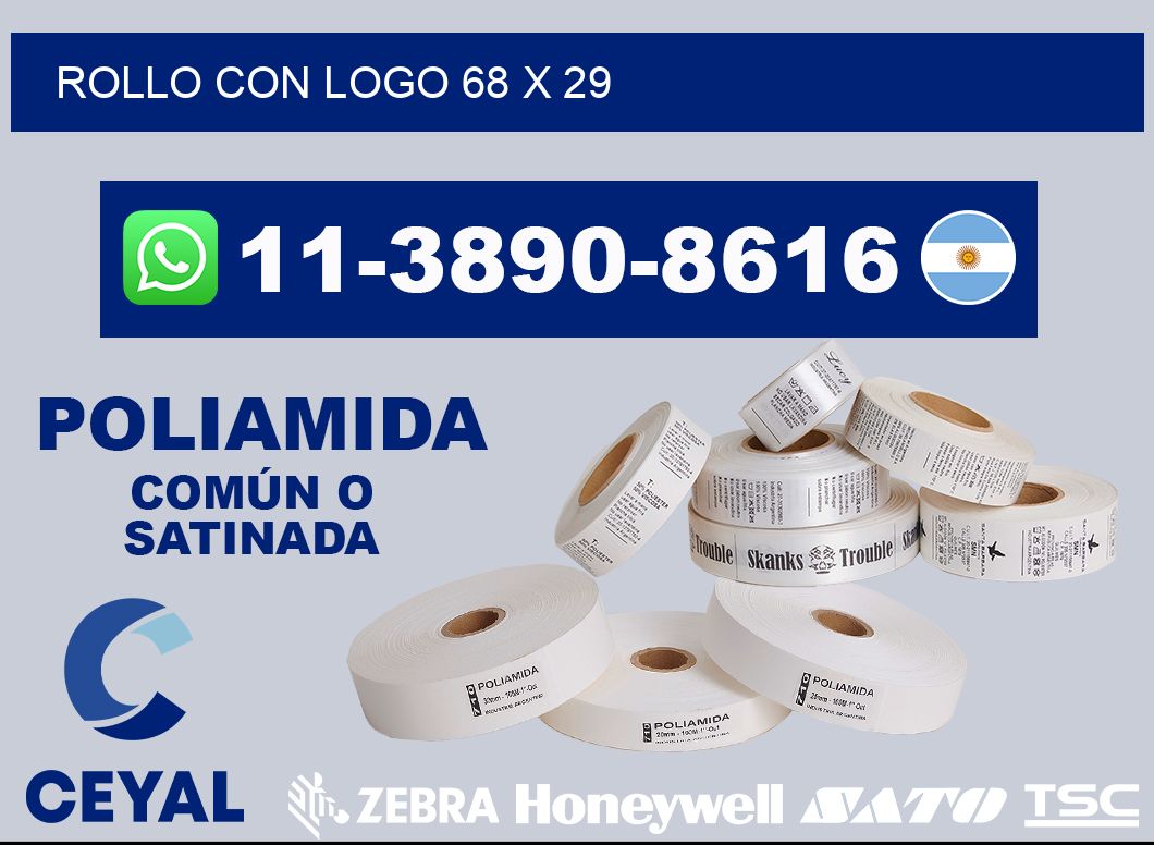 Rollo con logo 68 x 29
