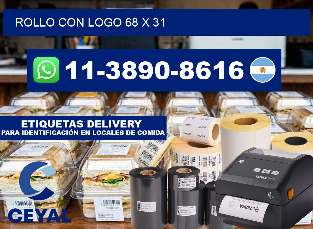Rollo con logo 68 x 31