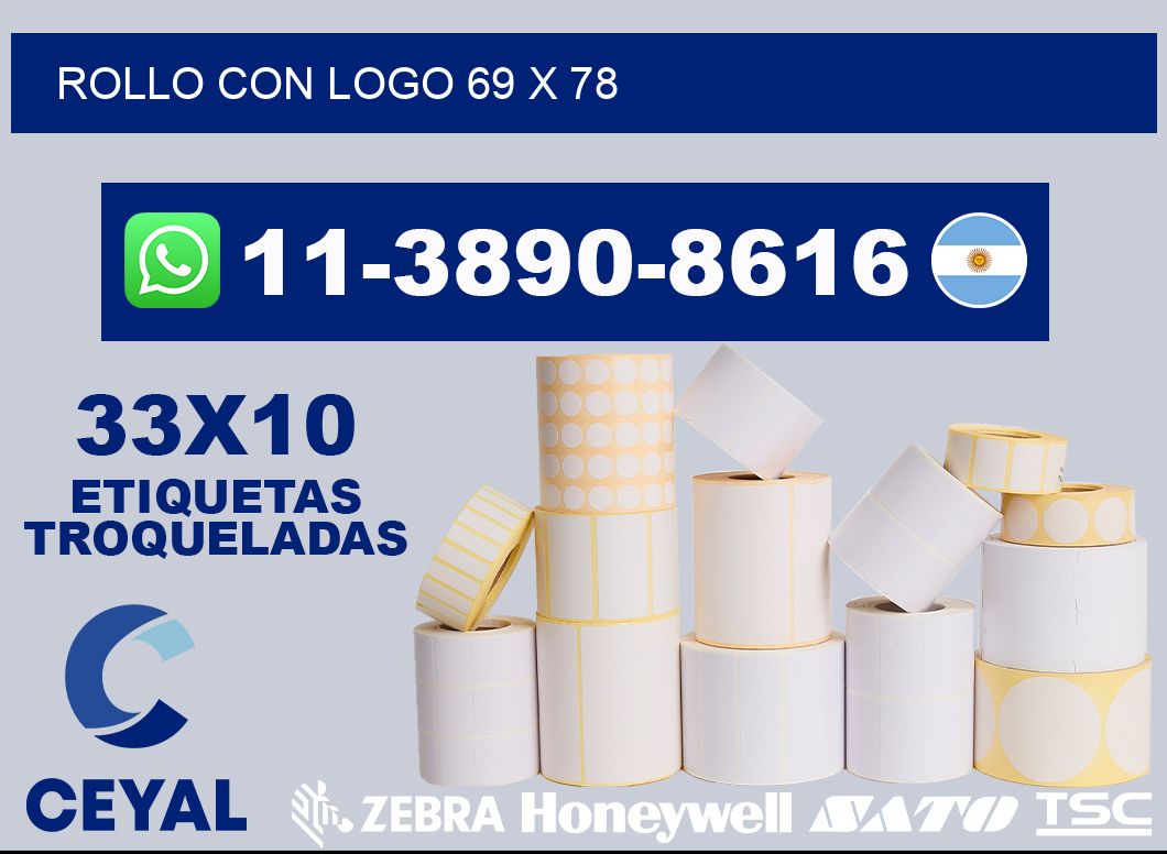 Rollo con logo 69 x 78