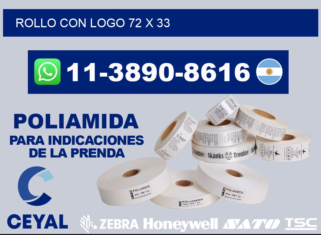 Rollo con logo 72 x 33