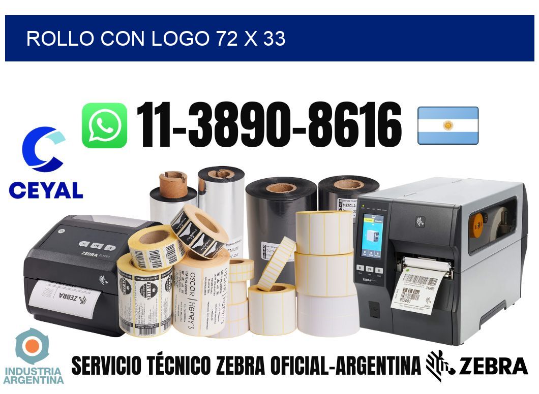 Rollo con logo 72 x 33