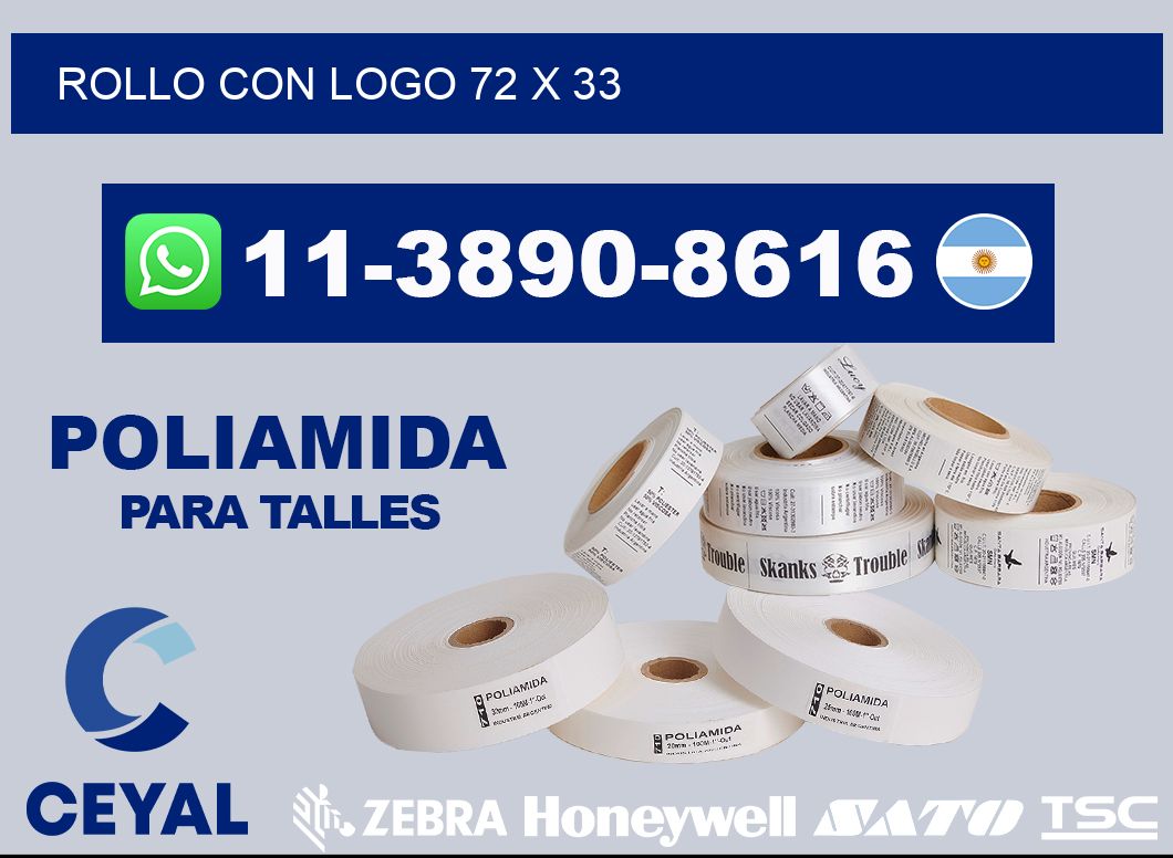 Rollo con logo 72 x 33
