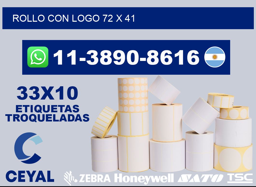 Rollo con logo 72 x 41