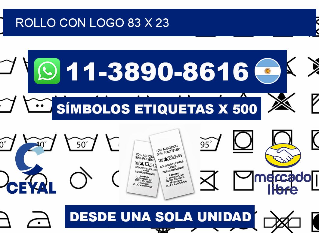 Rollo con logo 83 x 23
