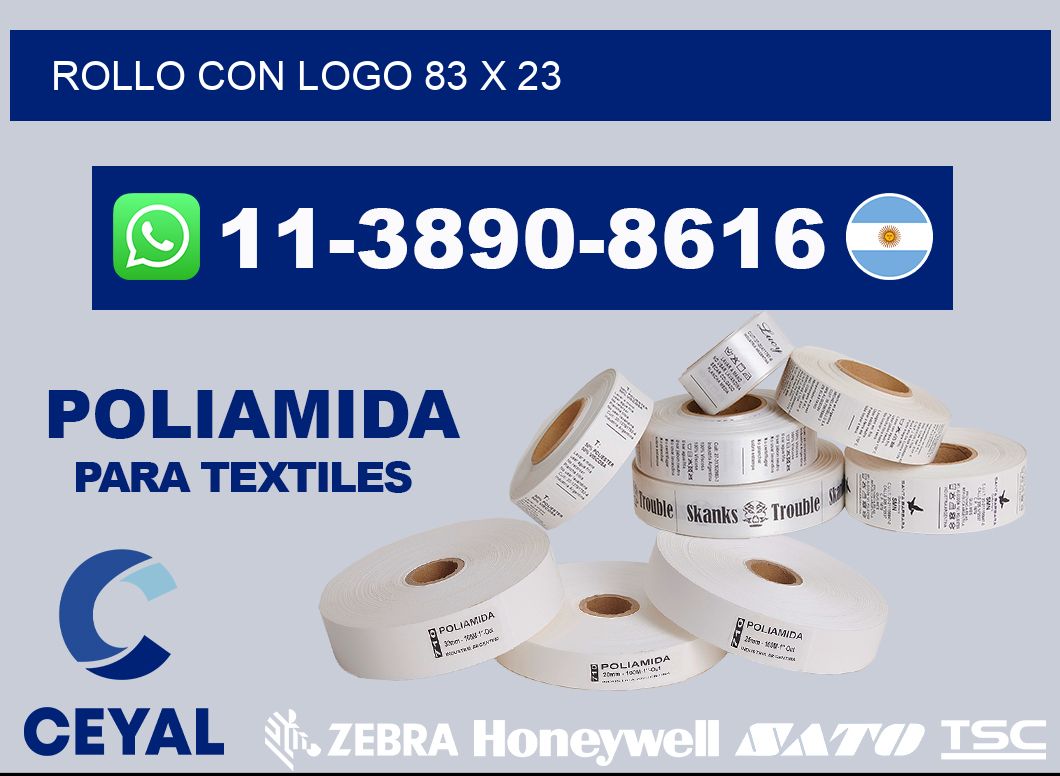 Rollo con logo 83 x 23
