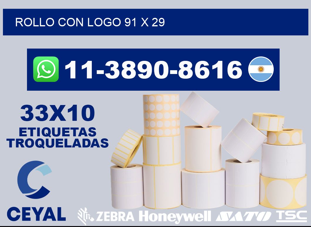 Rollo con logo 91 x 29