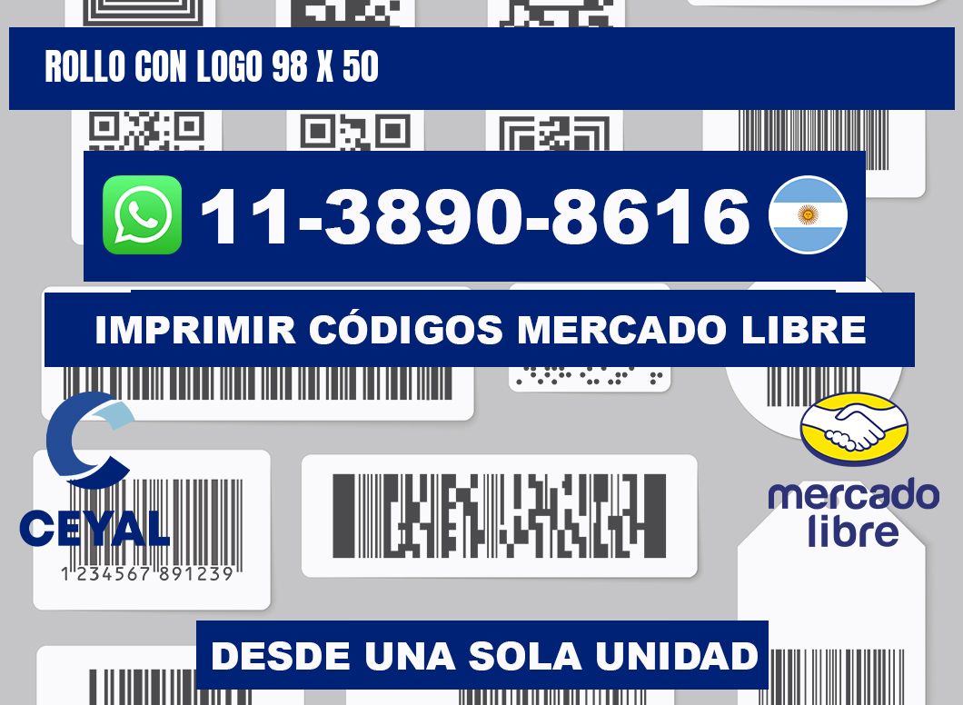 Rollo con logo 98 x 50