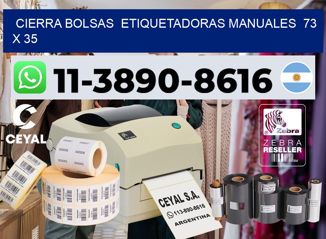 cierra bolsas  Etiquetadoras Manuales  73 x 35
