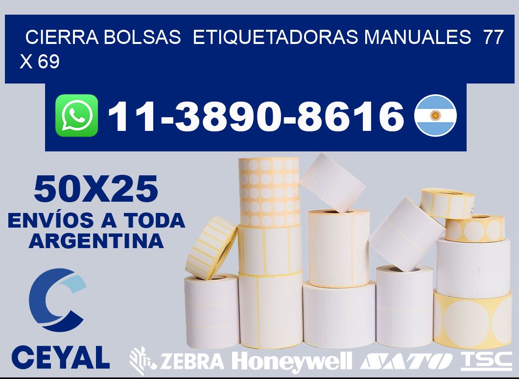 cierra bolsas  Etiquetadoras Manuales  77 x 69