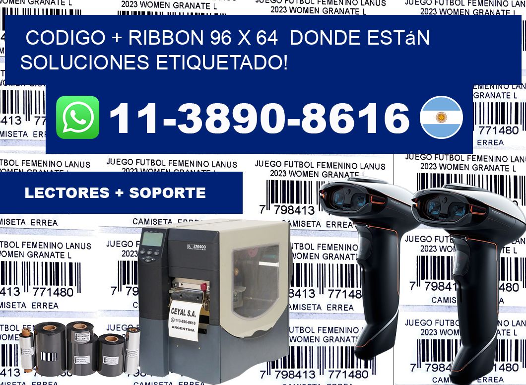 codigo + ribbon 96 x 64  donde están soluciones etiquetado!