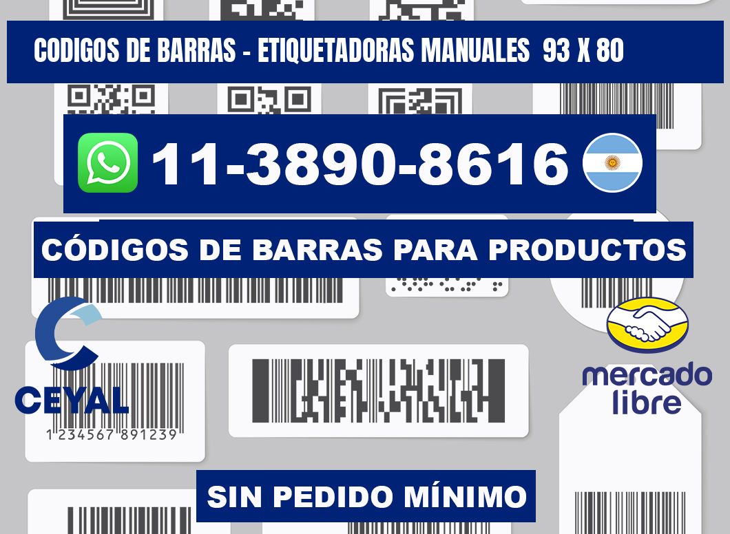 codigos de barras - Etiquetadoras Manuales  93 x 80