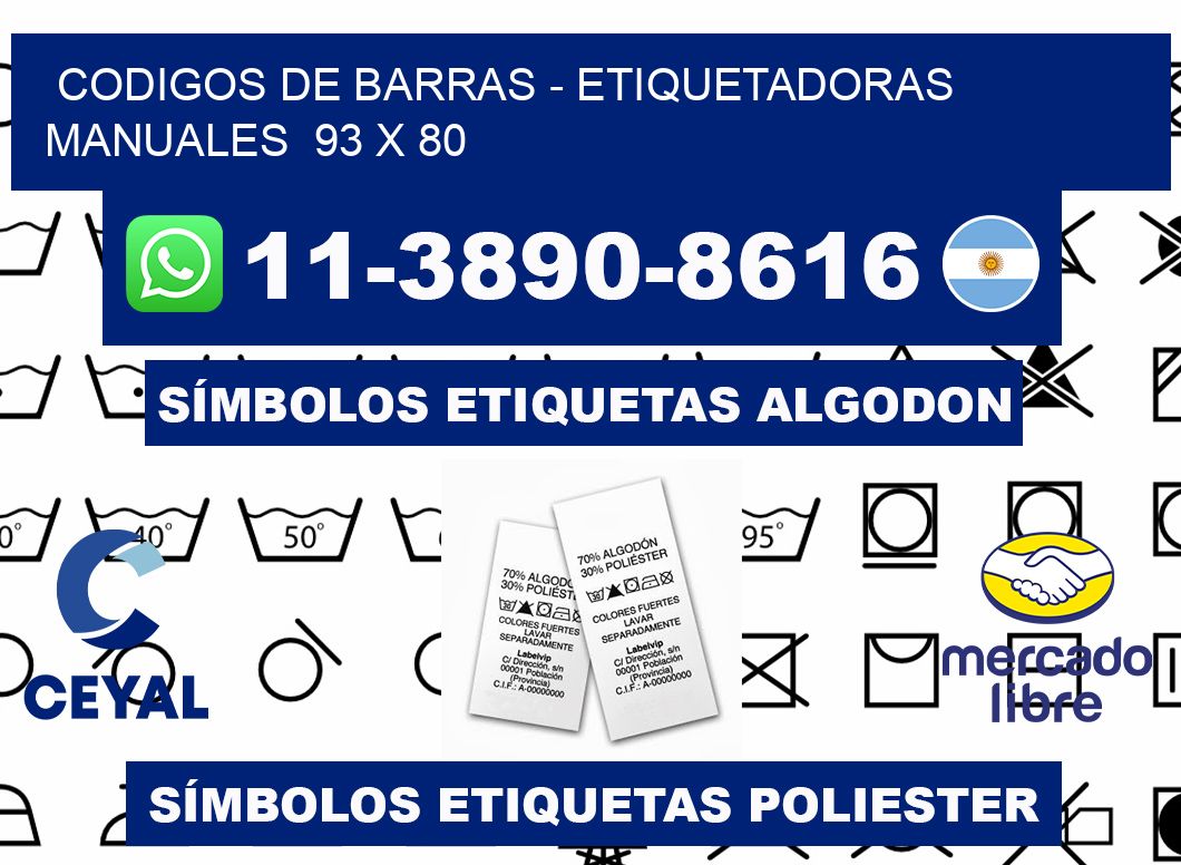 codigos de barras - Etiquetadoras Manuales  93 x 80