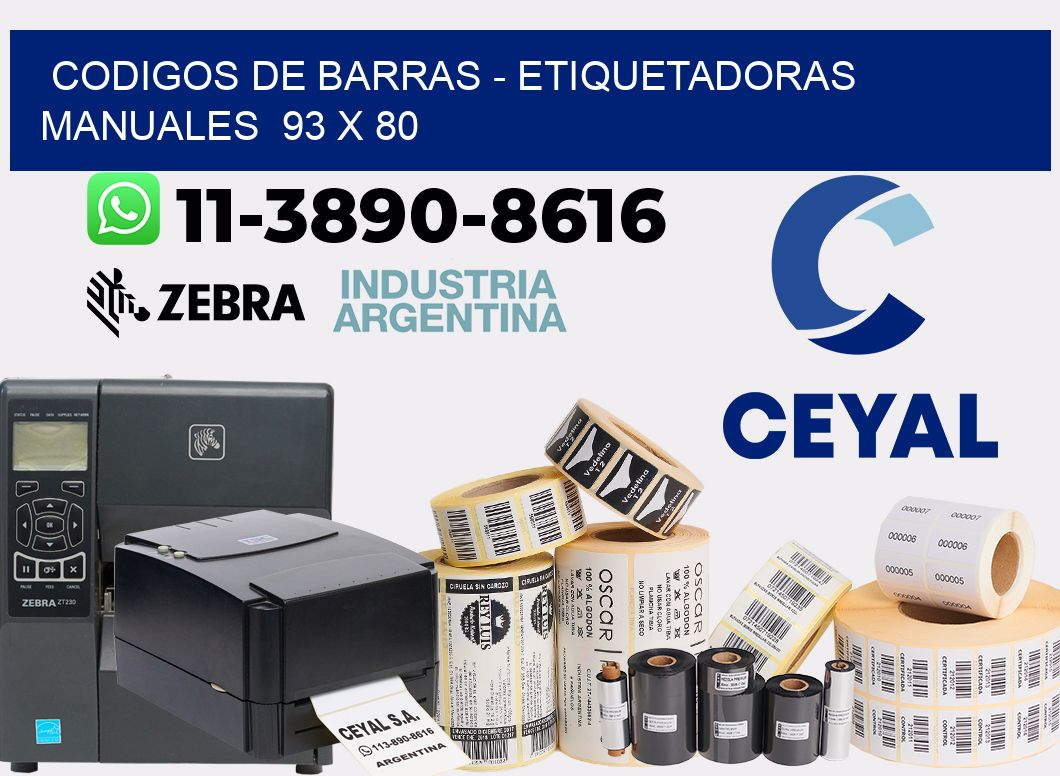 codigos de barras - Etiquetadoras Manuales  93 x 80