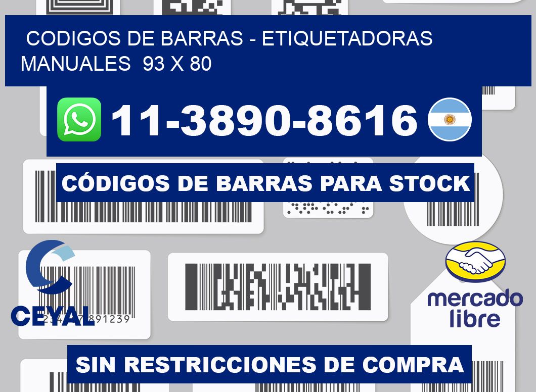 codigos de barras - Etiquetadoras Manuales  93 x 80