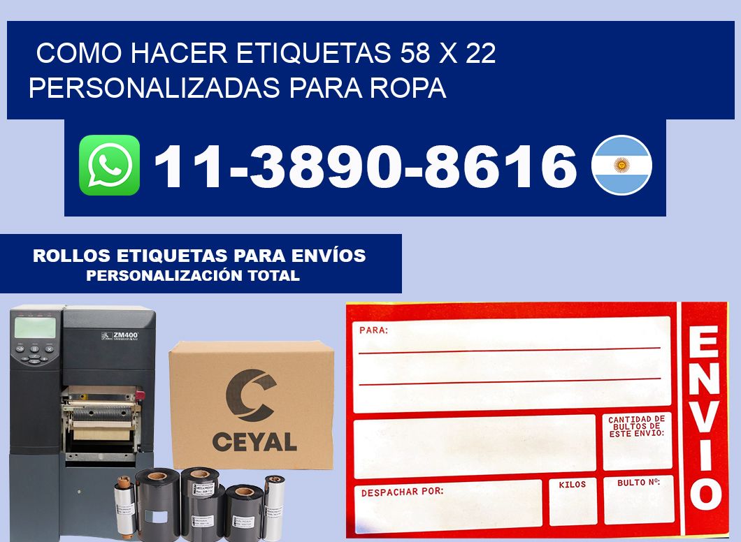 como hacer etiquetas 58 x 22 personalizadas para ropa