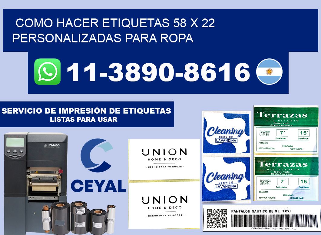 como hacer etiquetas 58 x 22 personalizadas para ropa