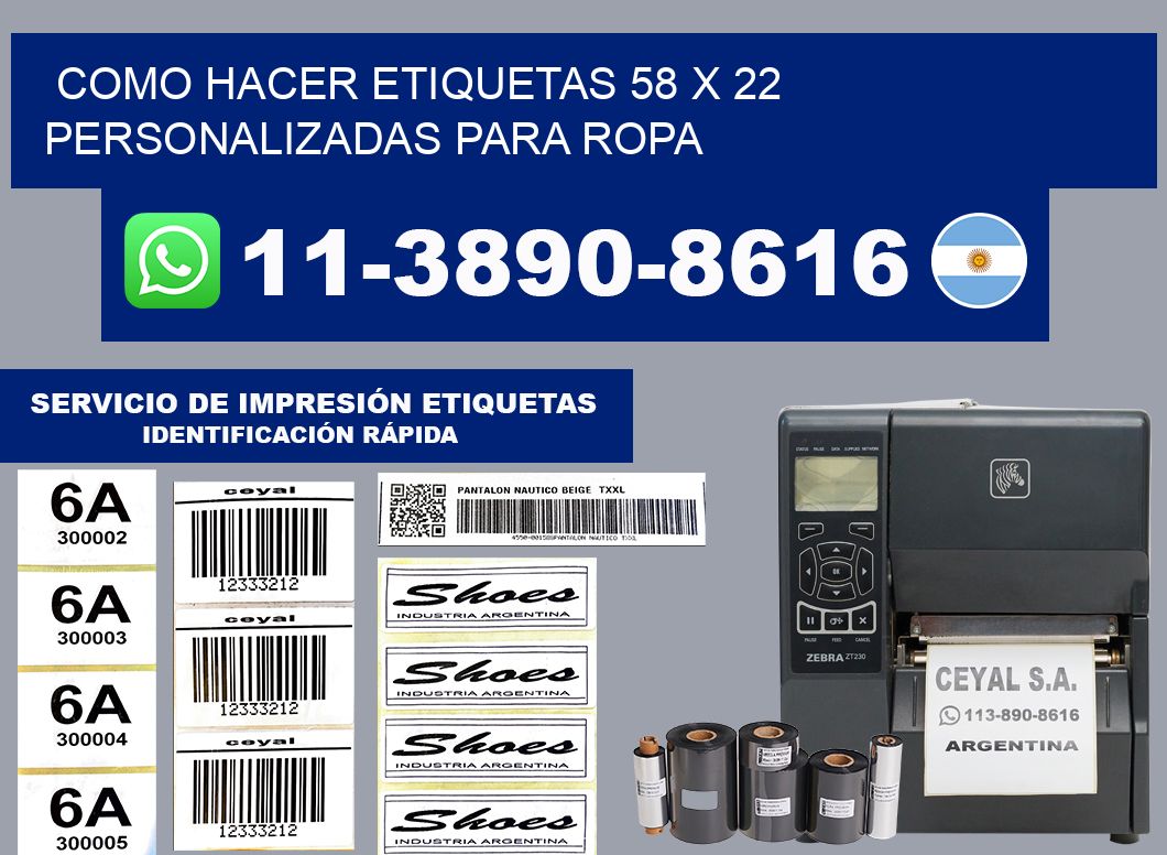 como hacer etiquetas 58 x 22 personalizadas para ropa